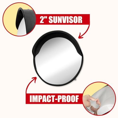 SecurityMan Large 24 Inch Convex Mirror for Blind Spots - Shatterproof Polycarbonate, 180° Wide View for Driveways, Intersections, Warehouses, Roads, and Large Areas - Indoor & Outdoor Security Mirror - Image 3