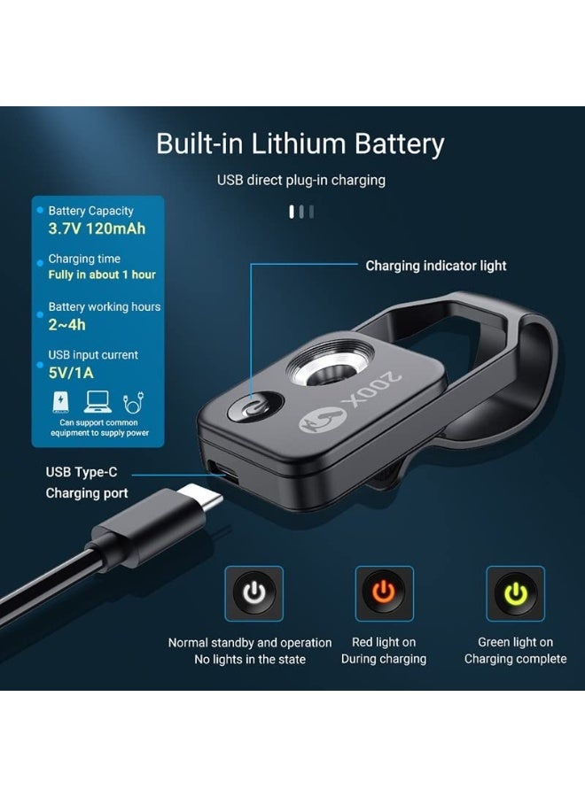 معدات المجهر عدسة مجهر رقمية 200X مع دليل ضوء LED، عدسات ماكرو صغيرة للجيب (بيضاء مع LED) - Image 3