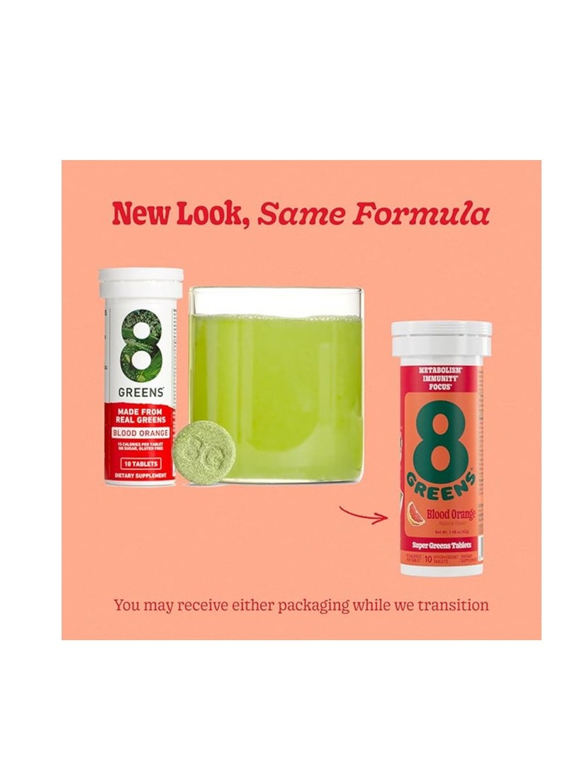 8Greens Immunity and Energy Effervescent Tablets packed with 8 powerful super greens Blood Orange 1 Tube/10 Tablets - Image 3
