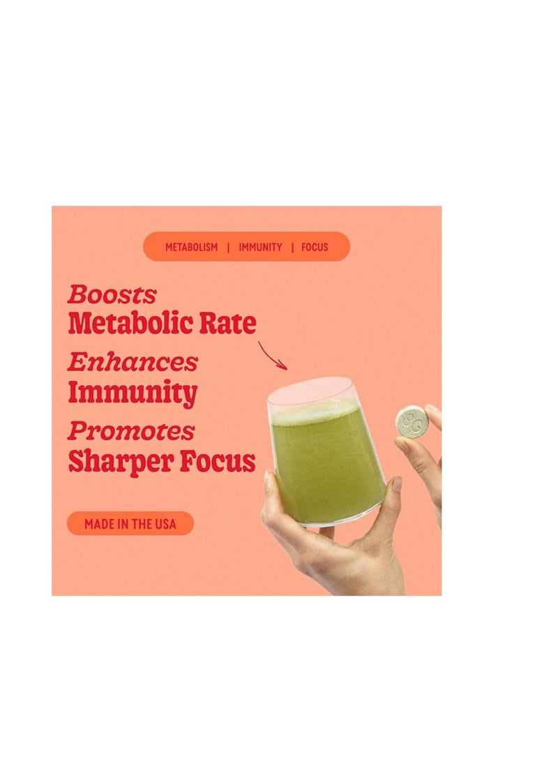 8Greens Immunity and Energy Effervescent Tablets packed with 8 powerful super greens Blood Orange 1 Tube/10 Tablets - Image 2