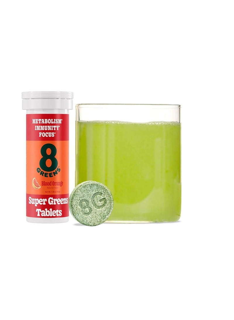 8Greens Immunity and Energy Effervescent Tablets packed with 8 powerful super greens Blood Orange 1 Tube/10 Tablets - Image 1