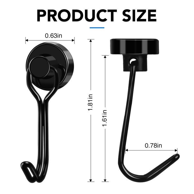LOVIMAG Hooks, 30lbs+ Magnetic Magnet Hook 2026 Cruise Cabin Ship Essentials Heavy Duty Strong Refrigerator Fridge Hanging for Classroom Beach Vacation Kitchen Grills Home Mug Hanger (6 Pack) - Image 4