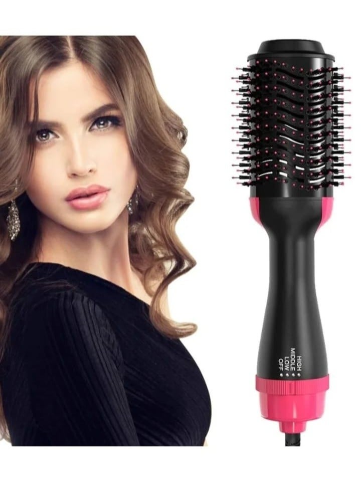 3-in-1 Electric Hair Dryer Brush – One-Step Hot Air Brush Styler, Volumizer & Straightener with Negative Ion Technology for Smooth, Frizz-Free Hair – Salon-Quality Blow Dryer & Curler in Black - Image 3