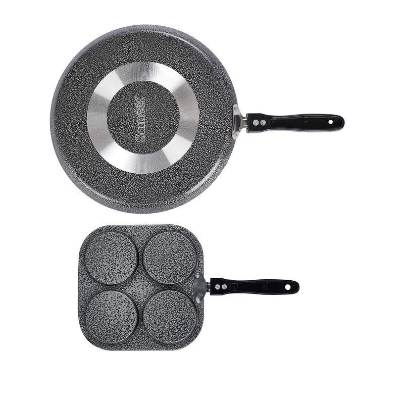Sumeet NonStick Hopea Cookware Set (Dosa Tawa - 26.5Cm Dia + Mini Multi Snack Maker - 4 Cavity -19.5cm) - Image 5