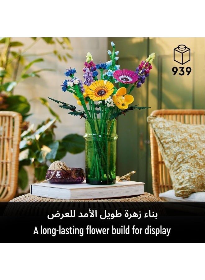 LEGO مجموعة مكعبات بناء باقة الزهور البرية 10313 من ليجو آيكونز؛ مجموعة الزهور والنباتات (939 قطعة) - Image 2