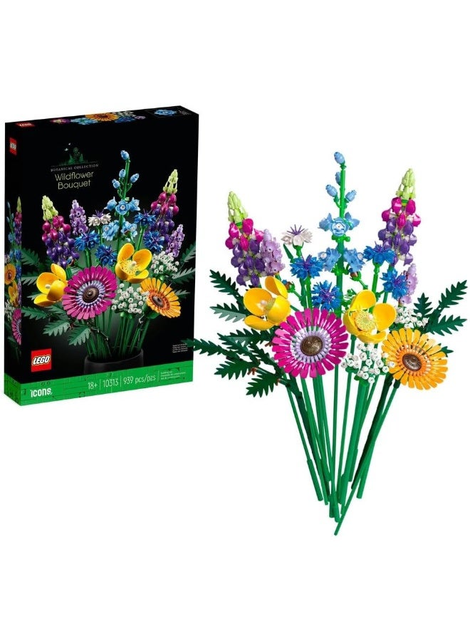 LEGO مجموعة مكعبات بناء باقة الزهور البرية 10313 من ليجو آيكونز؛ مجموعة الزهور والنباتات (939 قطعة) - Image 1
