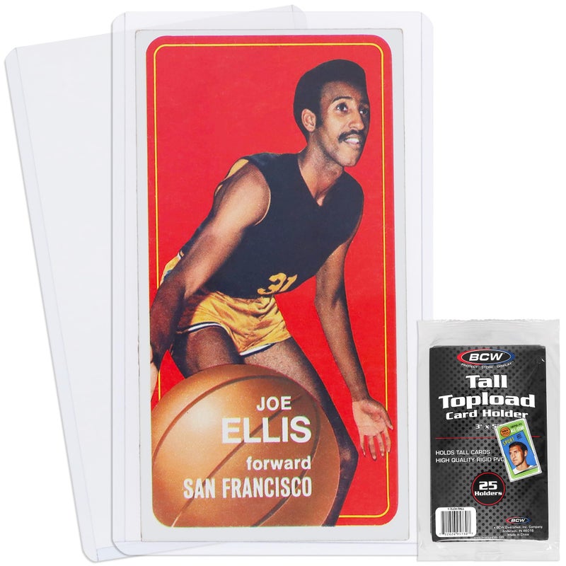 BCW Tall Card Topload Holders â€“ 25 Pack | Premium Top Loaders for Sports Trading Cards | Fits Tall Basketball, Football, Widevision Cards | Clear Rigid Toploader Card Protectors - Image 1