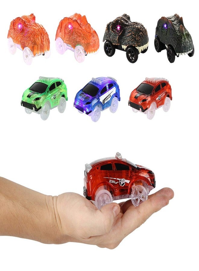 Save Unicorn Tracks Cars Replacement only, Toy Cars for Tracks Glow in The Dark, Magic Car Accessories with 5 Flashing LED Lights, Compatible with Most Tracks for Boys Girls and Kids(4pack) - Image 4