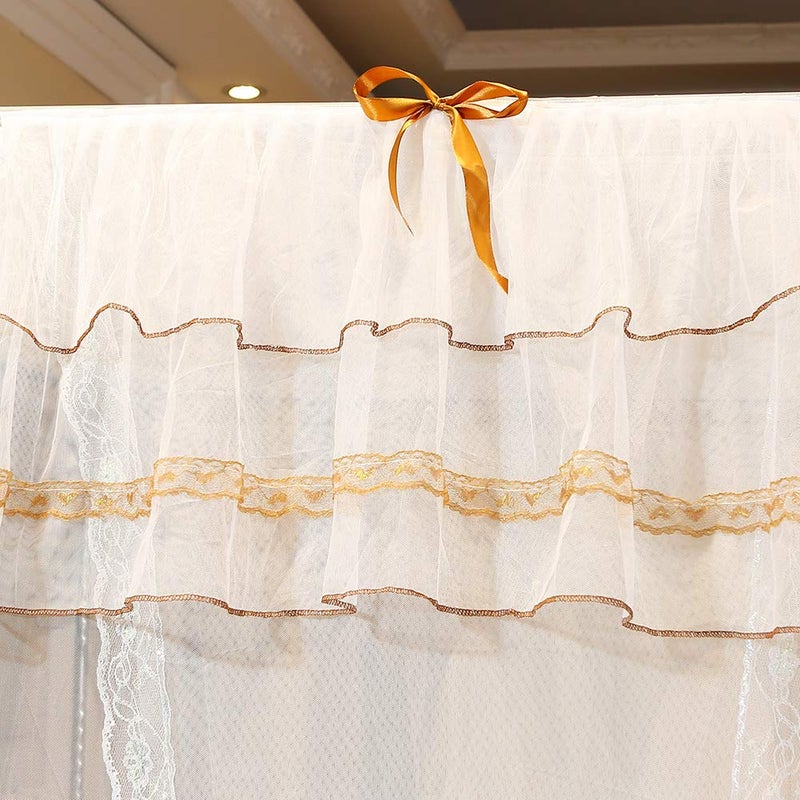 Princess Four Poster Bed Canopy Net Curtain White Size 120 200 200 For Bedroom Decor - Image 4