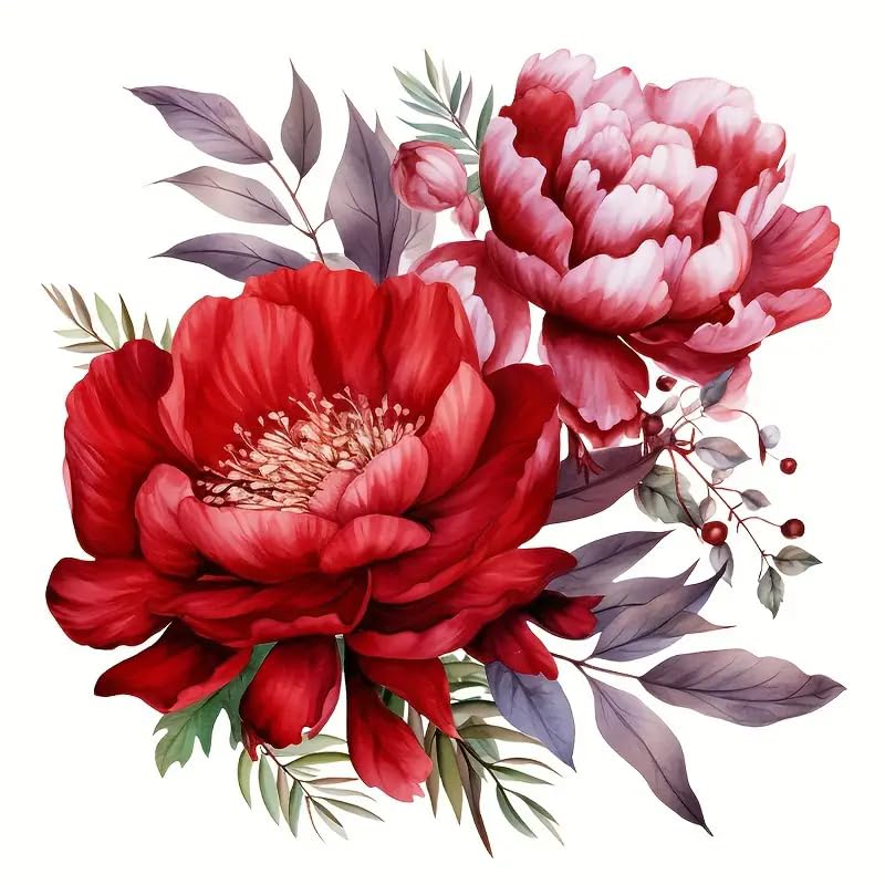 Paleery@FC Merry Christmas Red Flowers Leaf Toilet Cover Sticker Decals,Spring Flower Leaf Butterfly Waterproof Toilet Lid Tank Seat Decals Cistern Self-Adhesive Bathroom Wall Sticker - Image 5
