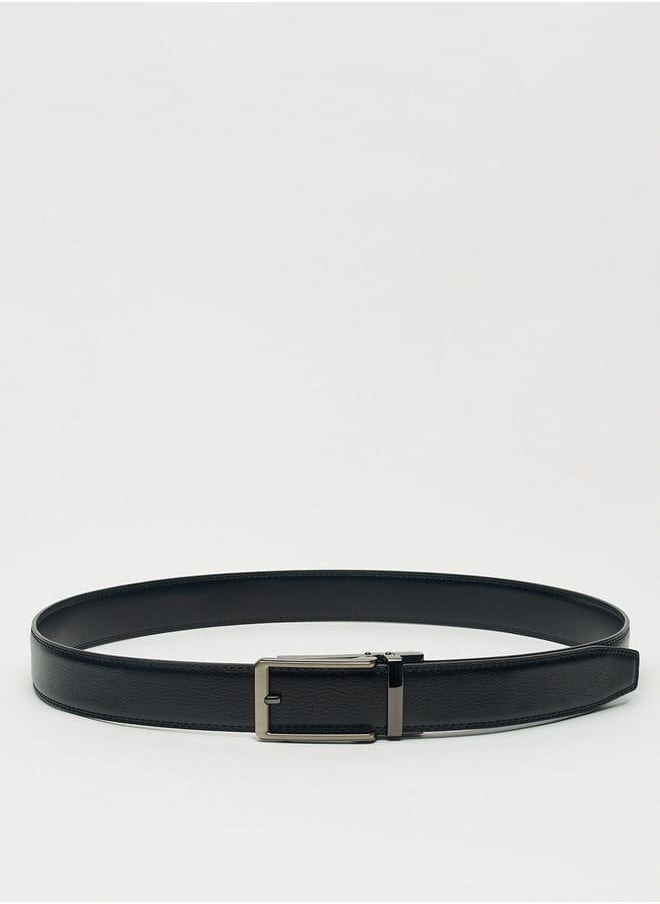 LBL by Shoexpress Men's Textured Reversible Belt with Pin Buckle Closure  - Image 1