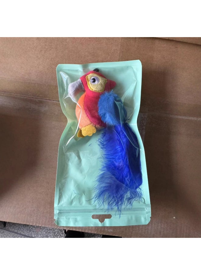 Plush Toy Flapping Simulation Electric Sparrow Shaking Bird Cat Self-hi Play Wing Bird Tease Cat Artifact-Color:Electric Touch Sensor Sound And Light Sparrow  - Image 4