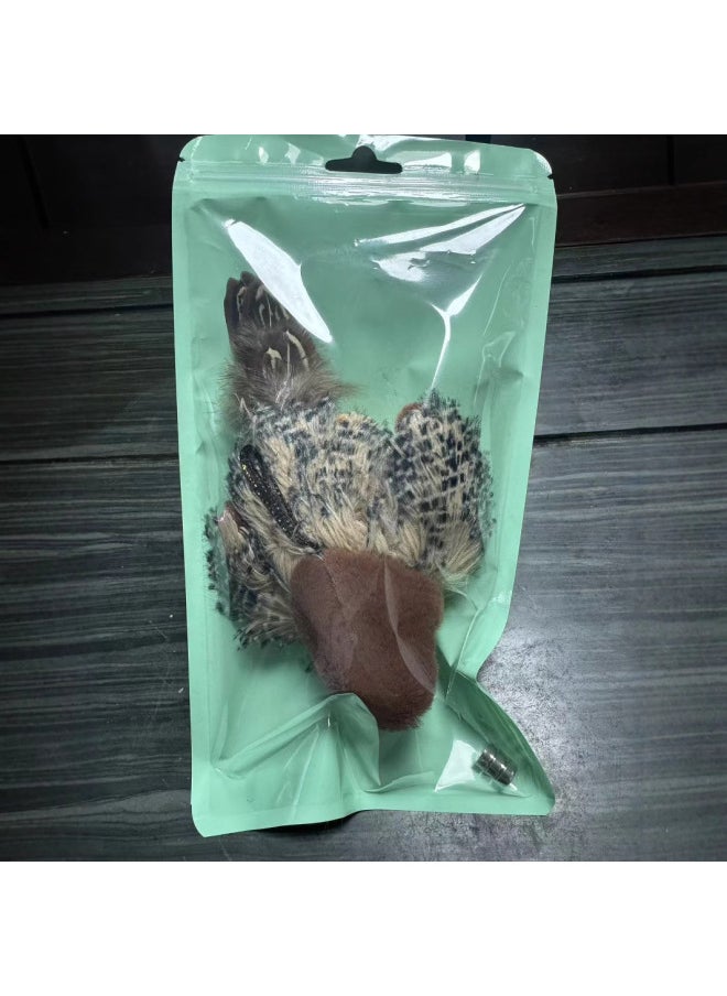 Plush Toy Flapping Simulation Electric Sparrow Shaking Bird Cat Self-hi Play Wing Bird Tease Cat Artifact-Color:Electric Touch Sensor Sound And Light Sparrow  - Image 5