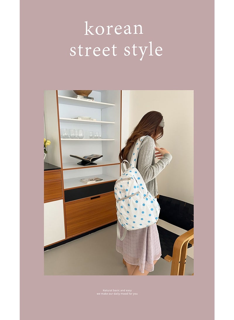 Polka Dot Commuter Backpack for Women, Waterproof Lightweight Student School Bag - Image 2