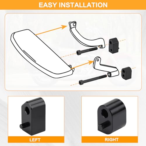 VG MOTO Driver Floorboard Outward Extension Spacer Extenders Kit 1'' &1.5'' Compatible with Harley Touring Road King Street Glide Electra Glide Road Glide 2009-2024 FL Trikes 2009-2013 (Black) - Image 5