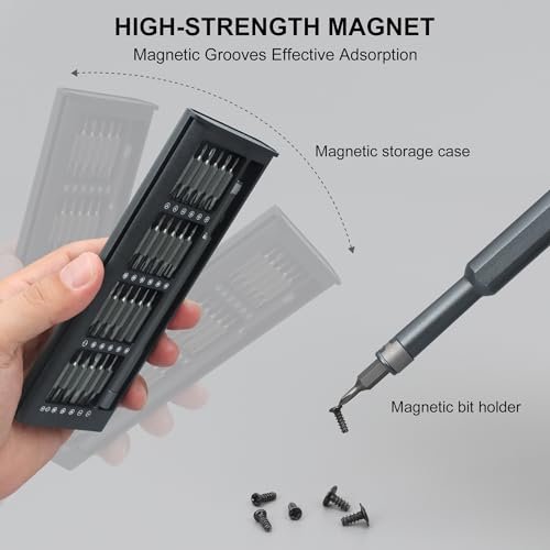 SHARDEN Precision Screwdriver Set, Small Screwdriver Set with Torx, Pentalobe, Tri-wing, Mini Repair Tool Kit for PC, Laptop, MacBook, Computer, iPhone, PS5, Watch, Glasses, Electronic (49 in 1 Grey) - Image 4