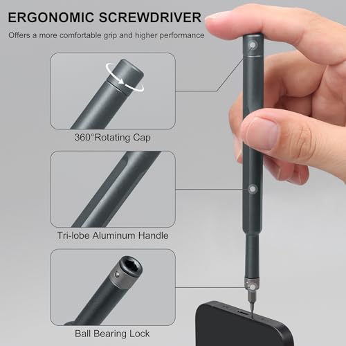 SHARDEN Precision Screwdriver Set, Small Screwdriver Set with Torx, Pentalobe, Tri-wing, Mini Repair Tool Kit for PC, Laptop, MacBook, Computer, iPhone, PS5, Watch, Glasses, Electronic (49 in 1 Grey) - Image 3