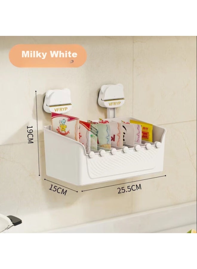 Muya Suction Cup Seasoning Compartment Storage Box, Large Capacity Bottle And Jar Organizer, No Drilling Required, Wall-Mounted Multifunctional Storage Container - Image 2
