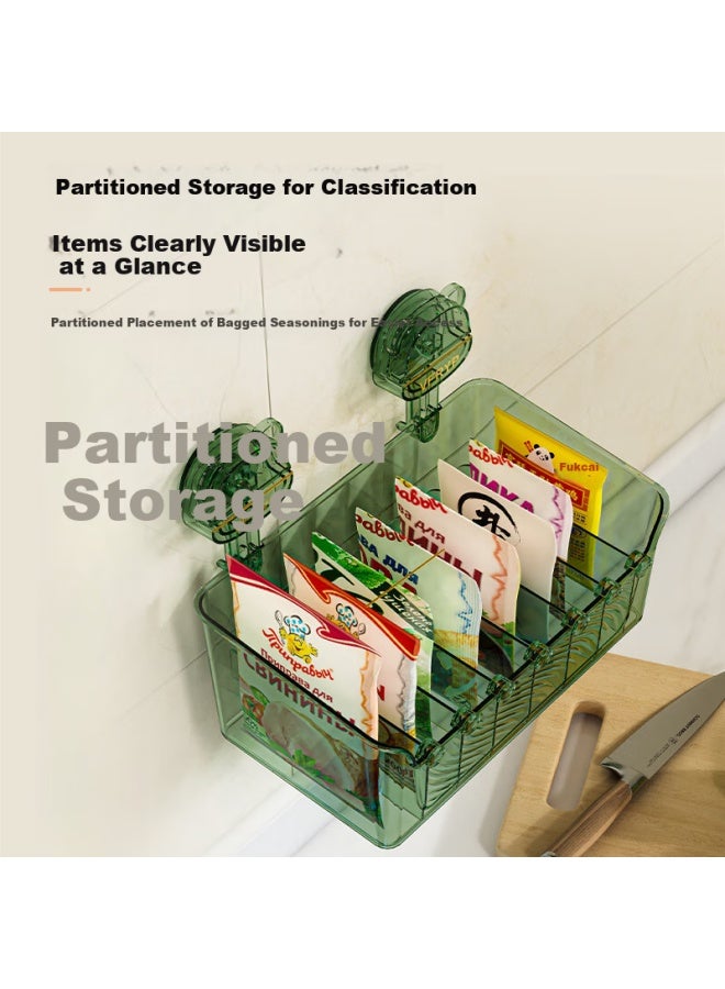 Muya Suction Cup Seasoning Compartment Storage Box, Large Capacity Bottle And Jar Organizer, No Drilling Required, Wall-Mounted Multifunctional Storage Container - Image 4