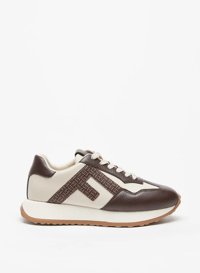 Flora Bella By Shoexpress Monotone Low Ankle Sneakers with Lace-Up Closure