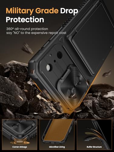 Vihibii for iPhone 17 Pro Case Wallet with Card Holder (4 Cards) [RFID Blocking] & Slide Camera Cover, Military Grade Drop Protection, Rugged Hard Back & Silicone Edge Phone Case 6.3" 5G 2025, Black - Image 5