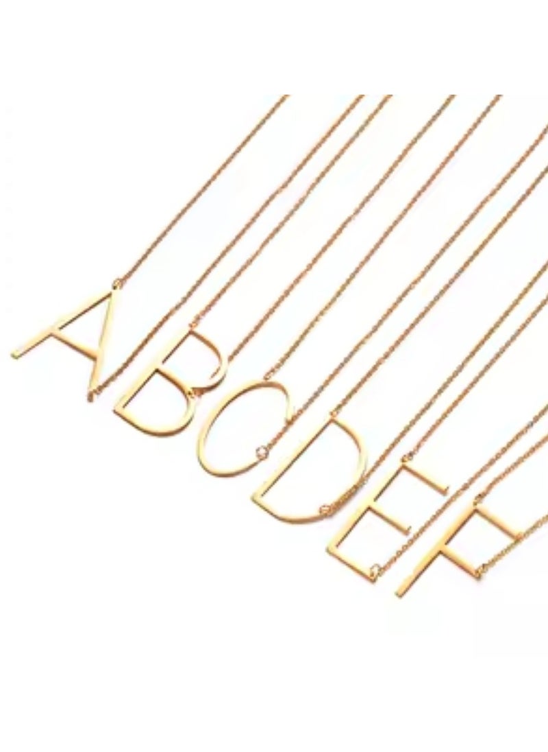 Generic Stainless steel letter G necklace - gold color 