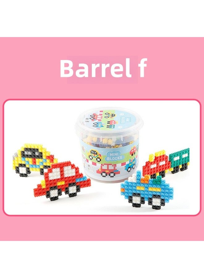 Children's Educational Small Particle Building Blocks Handmade DIY10mm Barrel Flat Miniature Building Blocks Assembling Toys Suit-Color:Barrel F - Image 1