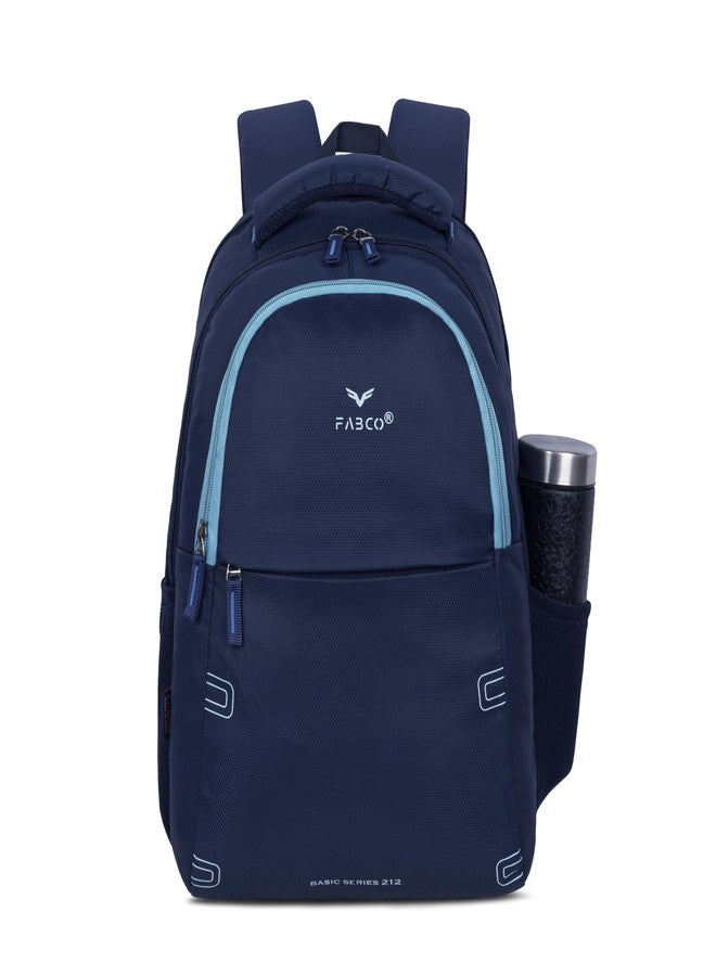 FABCO Series 212 Backpack Bag with 3 Compartments Quick Access Zipper Soft Padded Back Laptop Compartment Organizer Pocket 26 Liter Capacity for Work School College and Travel Light Dark Blue - Image 1