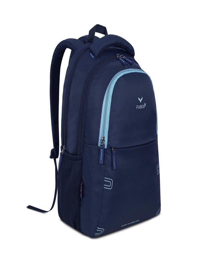 FABCO Series 212 Backpack Bag with 3 Compartments Quick Access Zipper Soft Padded Back Laptop Compartment Organizer Pocket 26 Liter Capacity for Work School College and Travel Light Dark Blue - Image 2