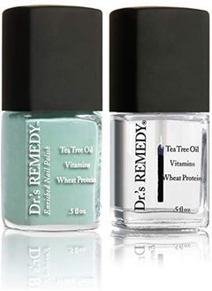 Dr.'s Remedy Enriched Nail Polish, Trusting Turquoise With Base Coat  - Image 1