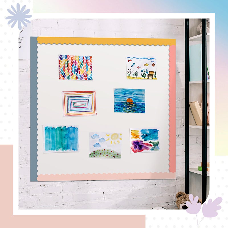 TaoBary تاو باري 6 لفات 196.8 قدم حدود ملونة للوحة الإعلانات، زينة حواف لوحة الإعلانات المموجة لتزيين الفصول الدراسية للعودة إلى المدرسة (ألوان الهيبي بوهو) - Image 5