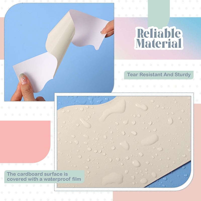 TaoBary تاو باري 6 لفات 196.8 قدم حدود ملونة للوحة الإعلانات، زينة حواف لوحة الإعلانات المموجة لتزيين الفصول الدراسية للعودة إلى المدرسة (ألوان الهيبي بوهو) - Image 3