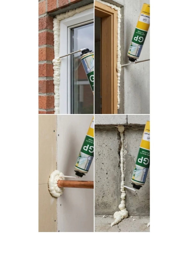 GB German multi-purpose polyurethane (PU) foam spray - 750 ml - sealant for gaps and cracks in doors, windows, air conditioning vents, and aluminum kitchens. - Image 4