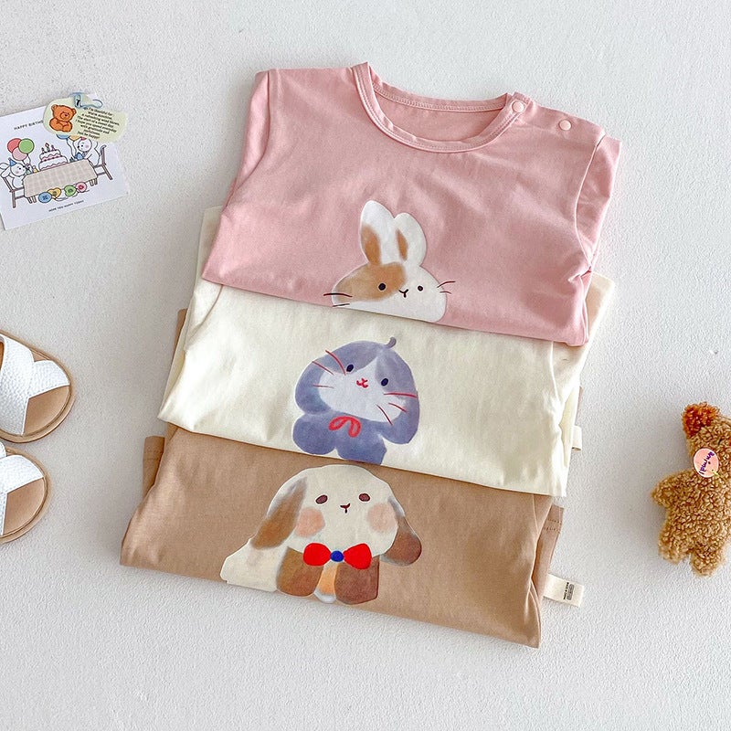 Children'S Cartoon T-Shirt 2025 Boys And Girls Korean Printed Bottoming Shirt Baby Summer Short Sleeve Top - Image 5