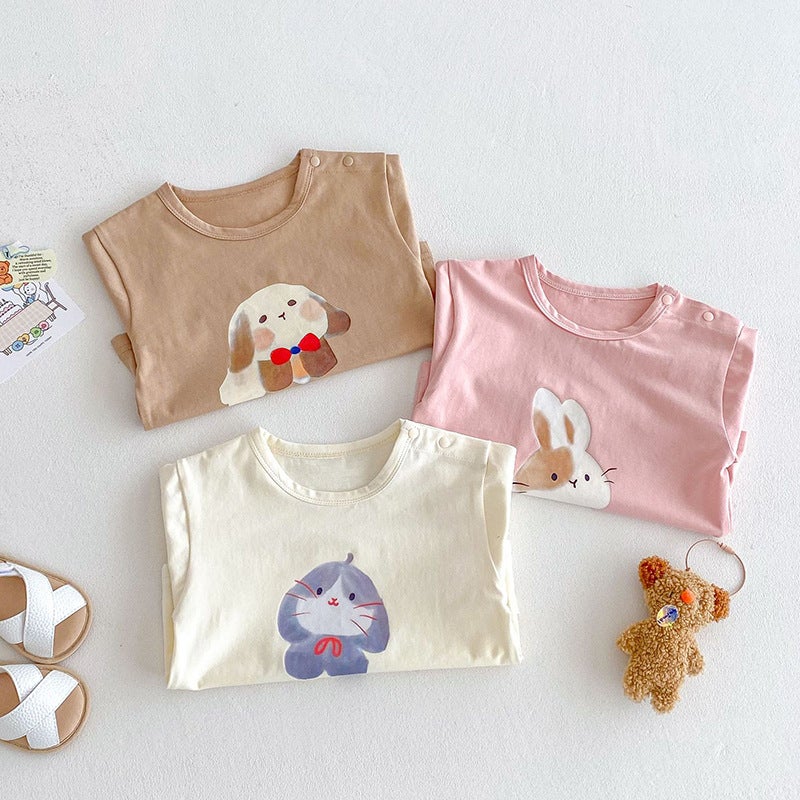 Children'S Cartoon T-Shirt 2025 Boys And Girls Korean Printed Bottoming Shirt Baby Summer Short Sleeve Top - Image 4