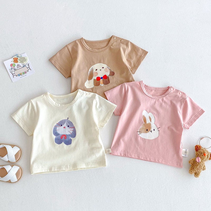 Children'S Cartoon T-Shirt 2025 Boys And Girls Korean Printed Bottoming Shirt Baby Summer Short Sleeve Top - Image 2