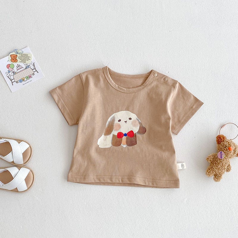 Children'S Cartoon T-Shirt 2025 Boys And Girls Korean Printed Bottoming Shirt Baby Summer Short Sleeve Top - Image 1