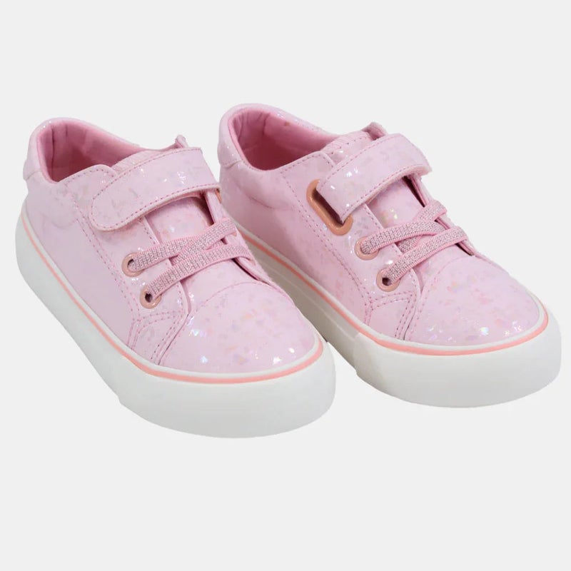 Our kids Girls Leather Sneakers – Shiny Pink - Image 1