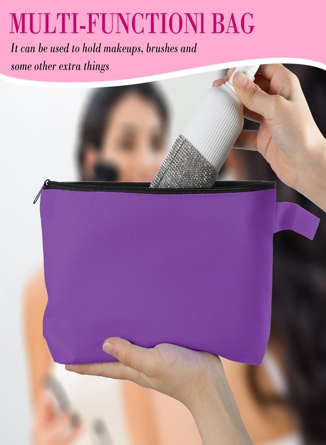 Saintrygo 10 Pieces Canvas Makeup Bags Bulk for Women Travel Cosmetic Organizer Plain Storage Pouch Multi-Purpose Blank Travel Toiletry DIY Craft Bags with Zipper(Bright,9.8 x 5 x 2 Inch) - Image 4