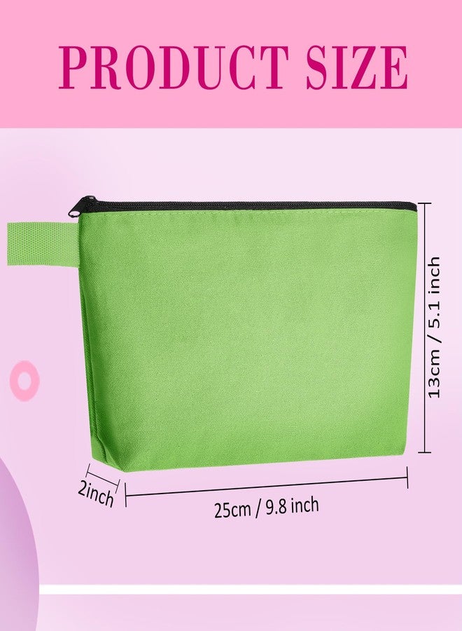 Saintrygo 10 Pieces Canvas Makeup Bags Bulk for Women Travel Cosmetic Organizer Plain Storage Pouch Multi-Purpose Blank Travel Toiletry DIY Craft Bags with Zipper(Bright,9.8 x 5 x 2 Inch) - Image 2