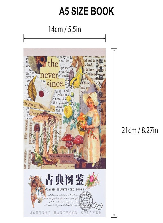 SKIONCE Vintage Scrapbook Washi Stickers Book for Art Journaing & Scrapbooking Supplies,Junk Journal Bullet Journals Botanical Stickers Craft Aesthetic Cottagecore Collage Album - Image 4