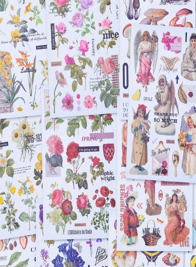 SKIONCE Vintage Scrapbook Washi Stickers Book for Art Journaing & Scrapbooking Supplies,Junk Journal Bullet Journals Botanical Stickers Craft Aesthetic Cottagecore Collage Album - Image 3