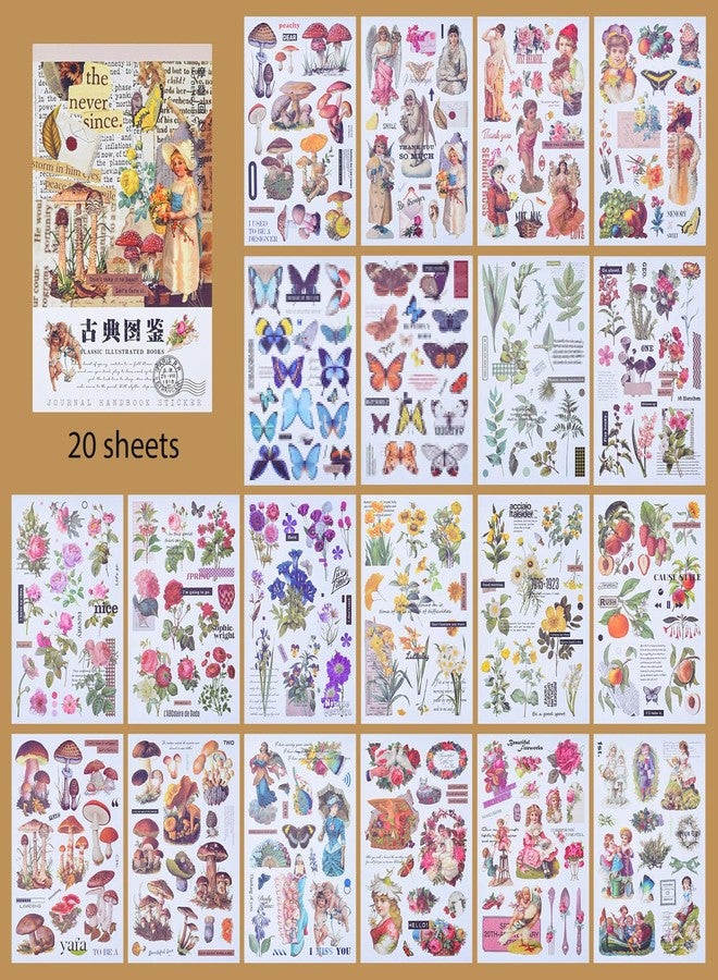 SKIONCE Vintage Scrapbook Washi Stickers Book for Art Journaing & Scrapbooking Supplies,Junk Journal Bullet Journals Botanical Stickers Craft Aesthetic Cottagecore Collage Album - Image 2