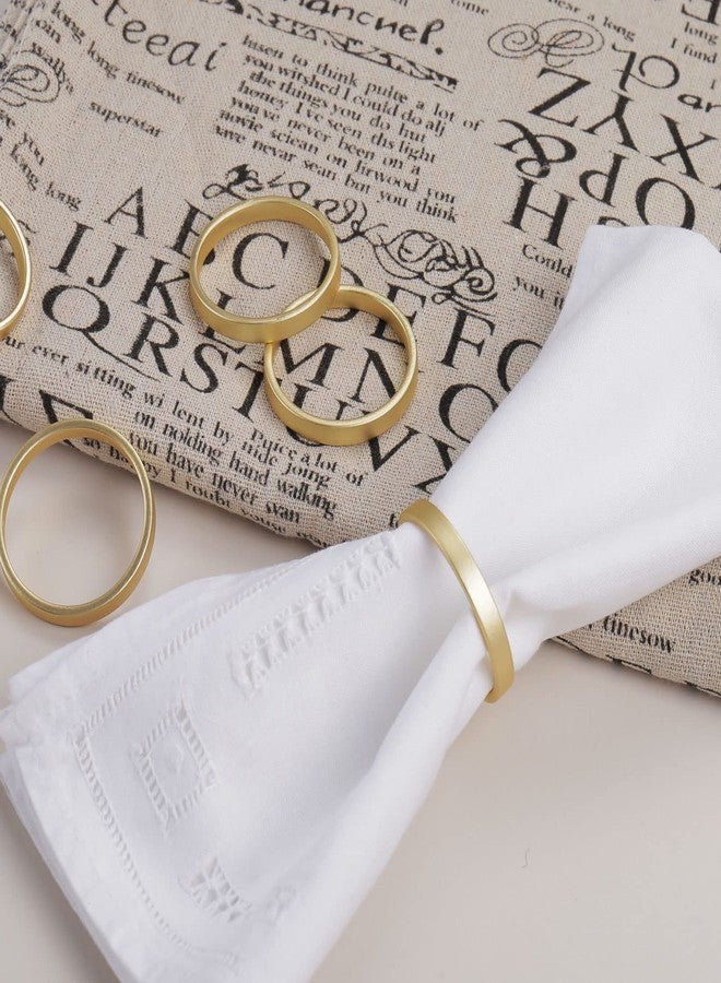 wonlex Cuff Brushed Gold Napkin Rings Set of 4, Circle Napkin Buckles Holder for Wedding Reception, Modernist Napkin Ring Holders for Tables, Metallic Serviette Buckles Decor - Image 5