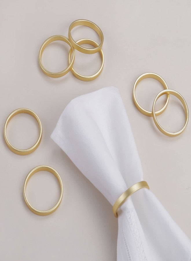 wonlex Cuff Brushed Gold Napkin Rings Set of 4, Circle Napkin Buckles Holder for Wedding Reception, Modernist Napkin Ring Holders for Tables, Metallic Serviette Buckles Decor - Image 1