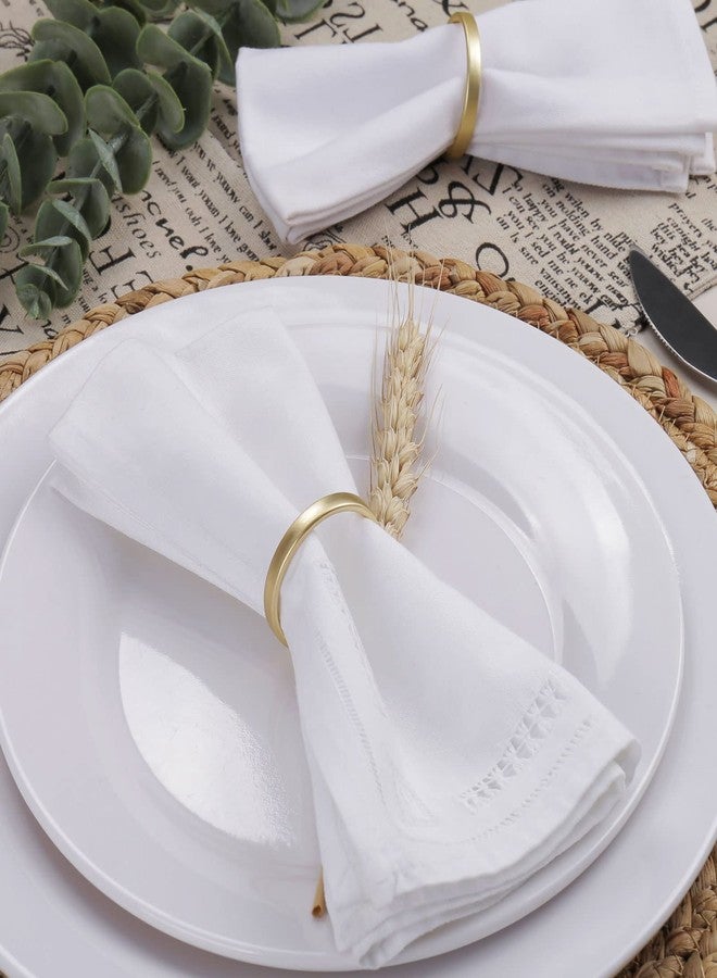 wonlex Cuff Brushed Gold Napkin Rings Set of 4, Circle Napkin Buckles Holder for Wedding Reception, Modernist Napkin Ring Holders for Tables, Metallic Serviette Buckles Decor - Image 3