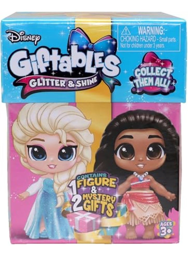 Disney Giftables Glitter & Shine Disney Princess Mystery Mini Figure Box with 1 Collectible Figure & 2 Mystery Gifts, Ages 3+ - Image 1