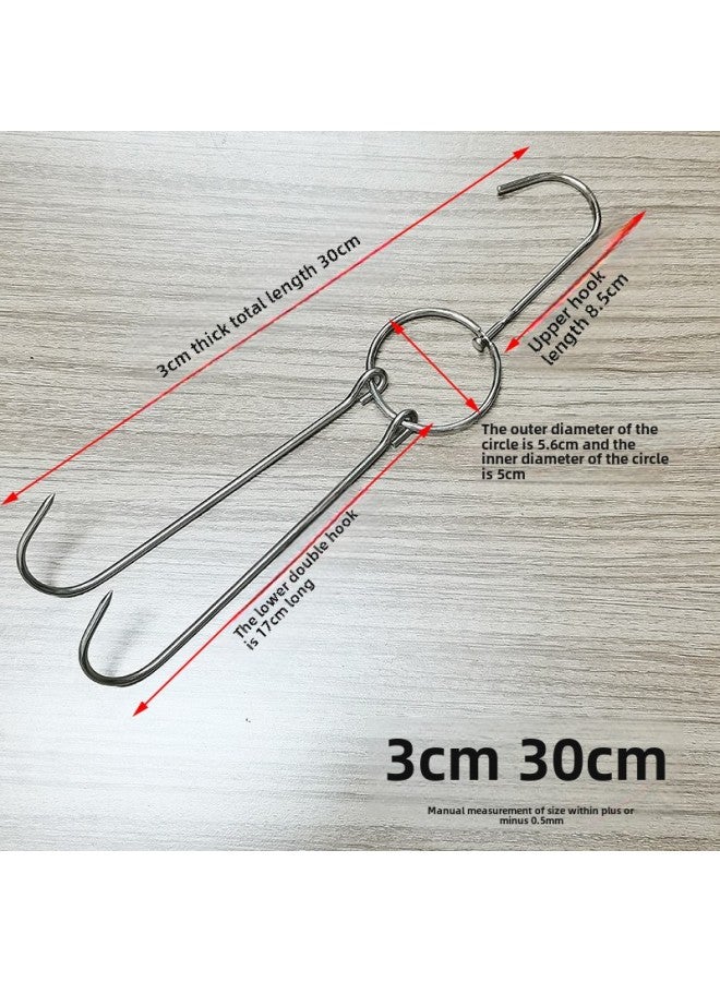 Factory Direct Kitchen Commercial Hook And Loop Roast Hook Rack Roast Chicken Roast Meat Hook Roast Duck Roast Duck Roast Goose Stainless Steel Fork-Color:10 Pieces For Hanging Chicken 3cm 30cm  - Image 1