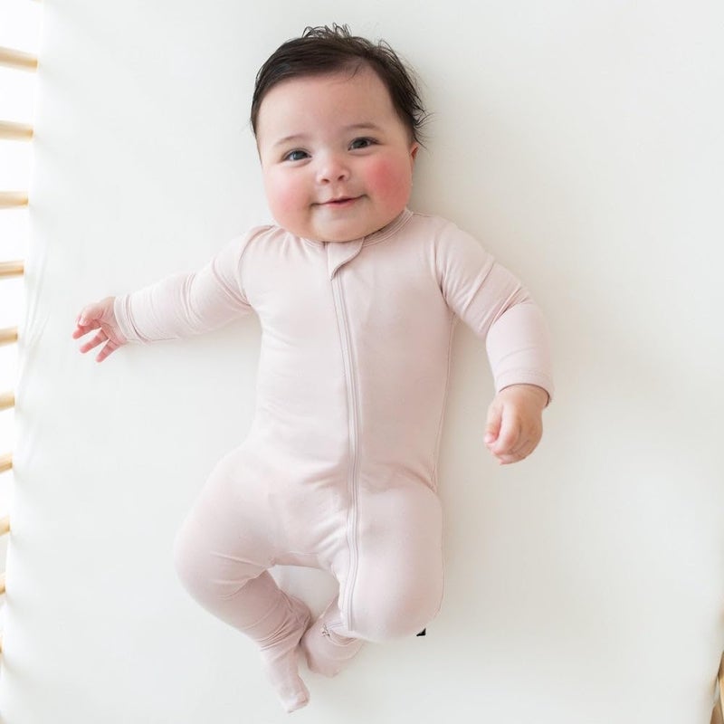 KYTE BABY Unisex Zipper Closure Footies, Rayon Made From Bamboo (0-3 Months, Blush) - Image 4