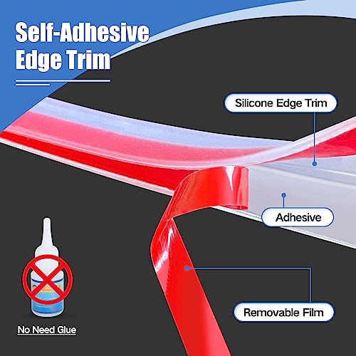 Protalwell Clear Rubber Edge Trim, Self-Adhesive Transparent Edge Protector for Sheet Metal Parts, Car Doors, Flexible Silicone Rubber Material, Size 1/16"(1.5mm), Fit 0-3/32"(2mm), U Channel Edge Guard, 10Ft - Image 4